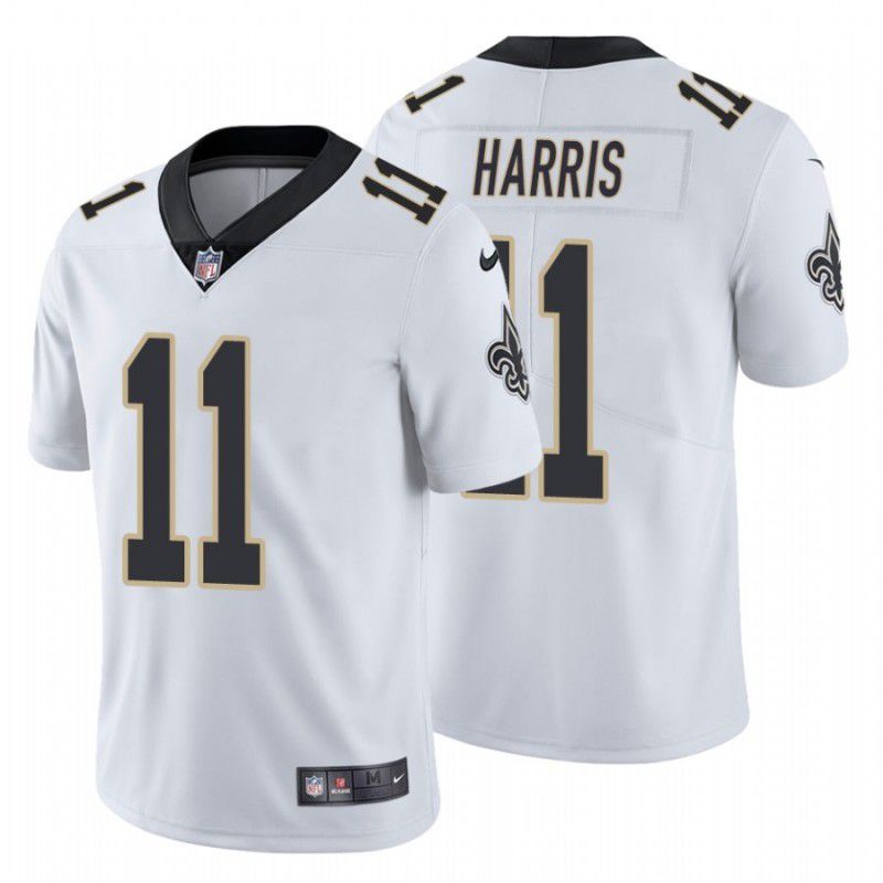 Men New Orleans Saints 11 Deonte Harris Nike White Vapor Limited NFL Jersey